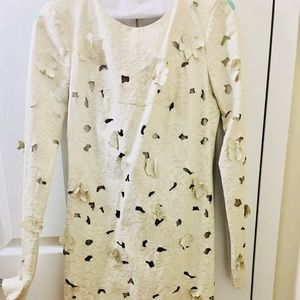 BCBG off cream fitting cocktail dress- shear back